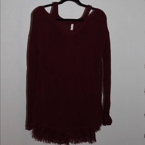 Burgundy Long Sweater